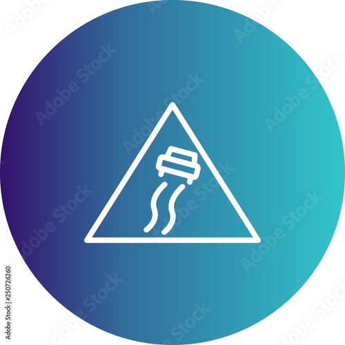 Vector Slippery Road Sign Icon