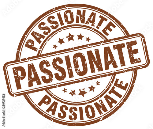 passionate brown grunge stamp