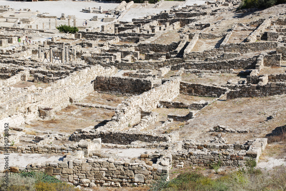 Acropolis of Kamiros ancient greek stone city top view