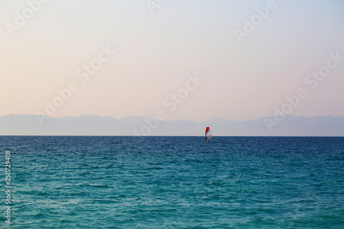 Greece, Aegean sea with waves, landscape beautiful bright photo © Voinakh