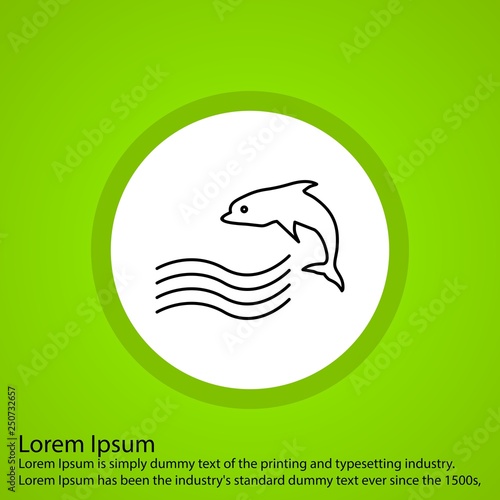 Vector Swimming Dolphin Icon