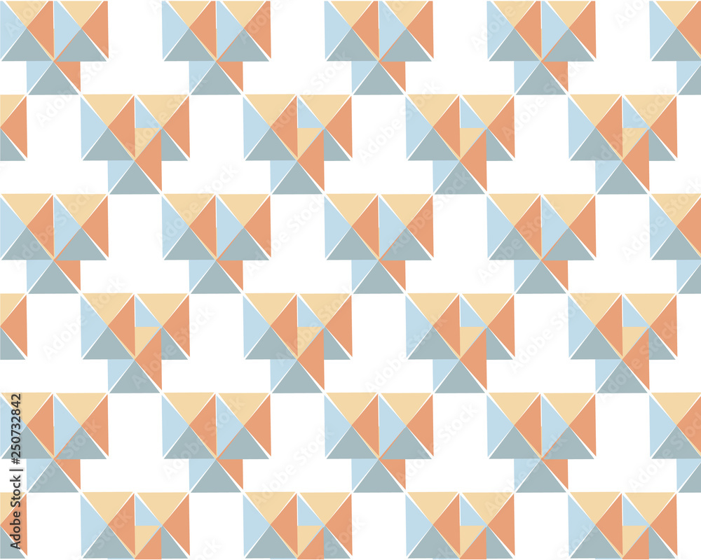 Geometric vector pattern with orange blue triangles Geometric vector pattern with orange blue triangles