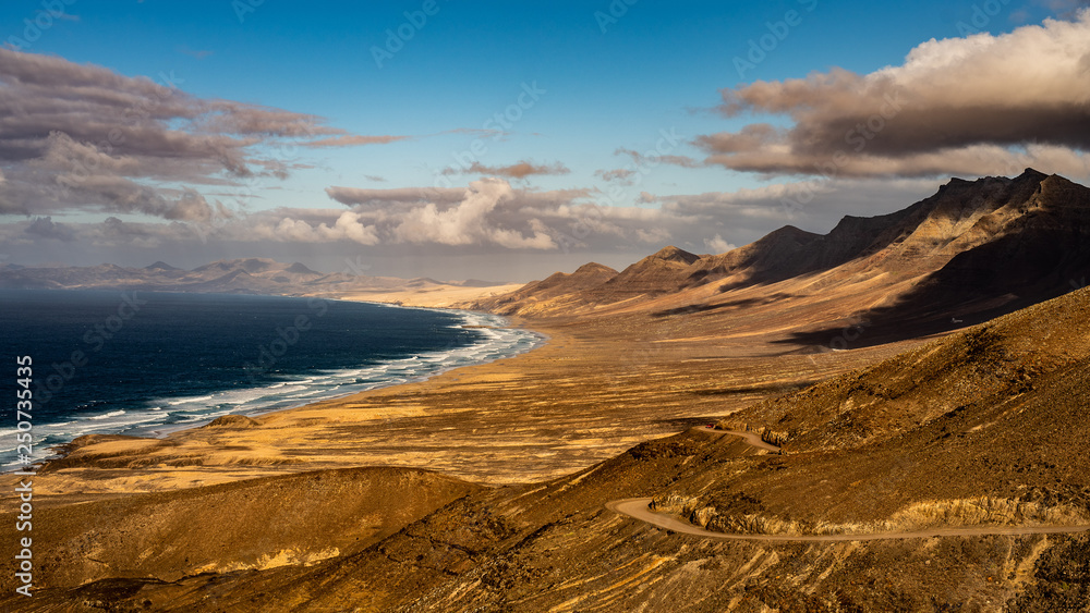Canary Islands - Cofete Beach, Spain - Landscape Panorama - Fuertaventura