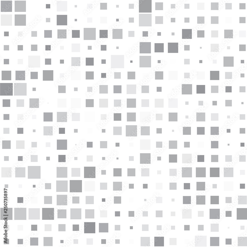The mosaic of a gray squares on a white background The mosaic of a gray squares on a white background