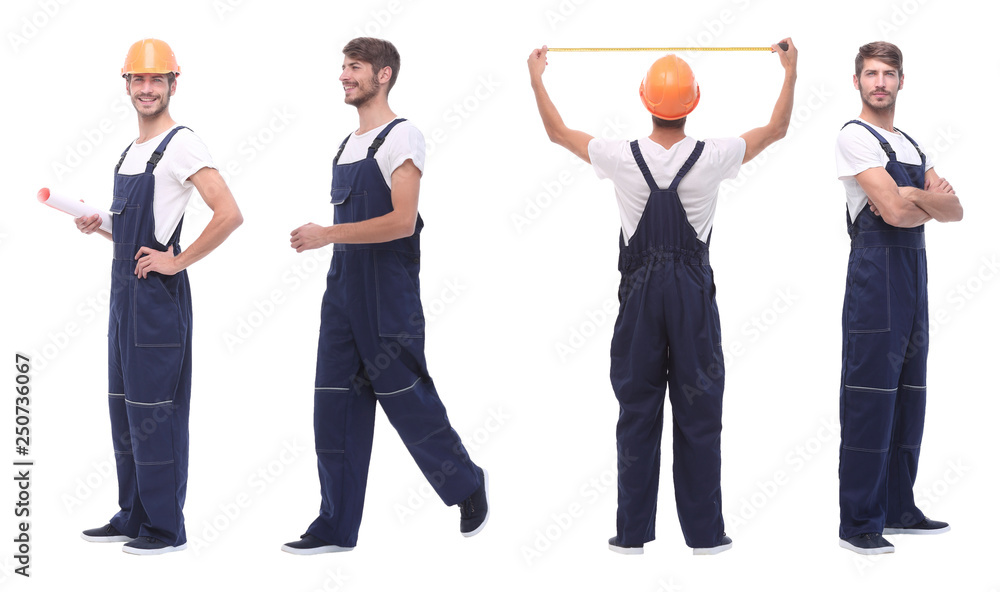 in full growth. male handyman isolated on white. in full growth. male handyman isolated on white.