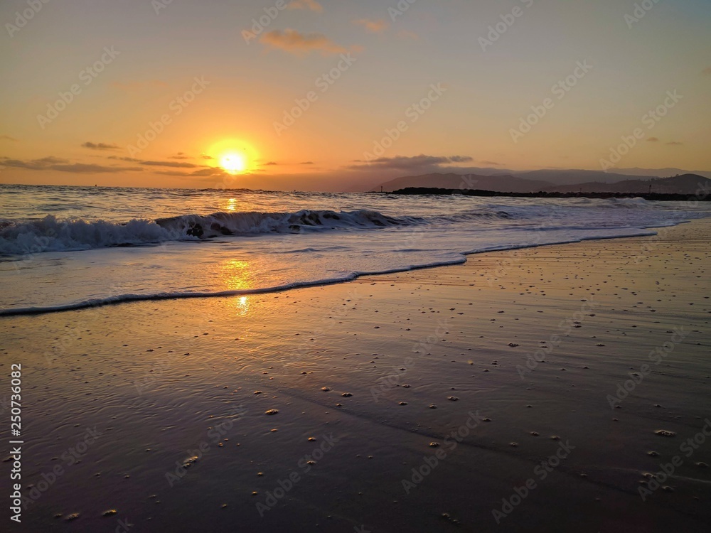 California Beach at Sunset