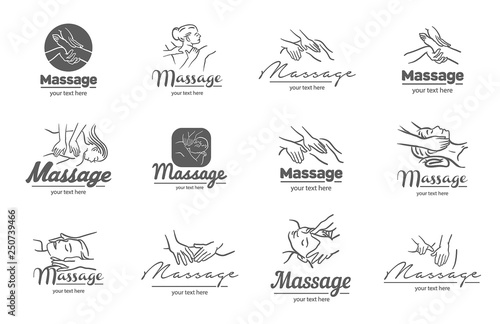 Vector logo of  massage process  illustration on white background