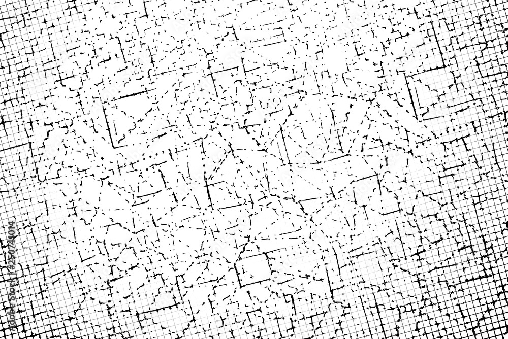Obraz premium Black and white abstract geometric pattern. Illustration painting stripe, lines. Chaotic line background.