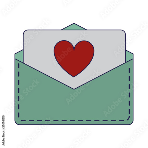 envelope with love letter blue lines