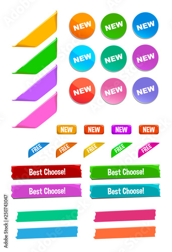 Vector set of labels, bands, ribbons, tags