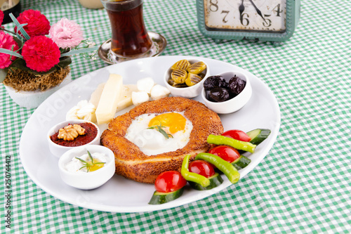 Turkish breakfast and tea - kahvalti tabagi
