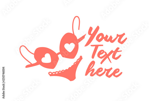 Vector illustration concept of woman lingerie logo. Icon on white background