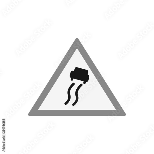 Vector Slippery Road Sign Icon