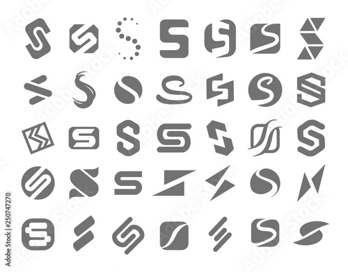 Vector illustration concept of s symbol logo. Black on white background