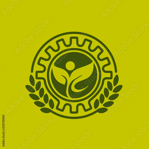Vector illustration concept of agro technology logo. Icon on color background
