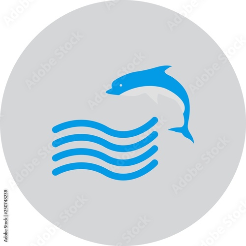 Vector Swimming Dolphin Icon