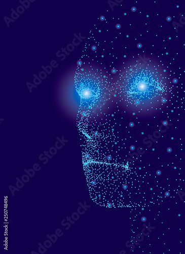Human face with dots