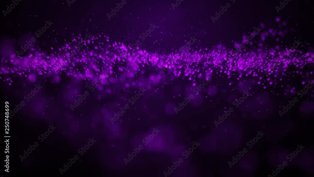 Glittering Purple Particle Wave Pan Right Motion Background 4K. Motion ...
