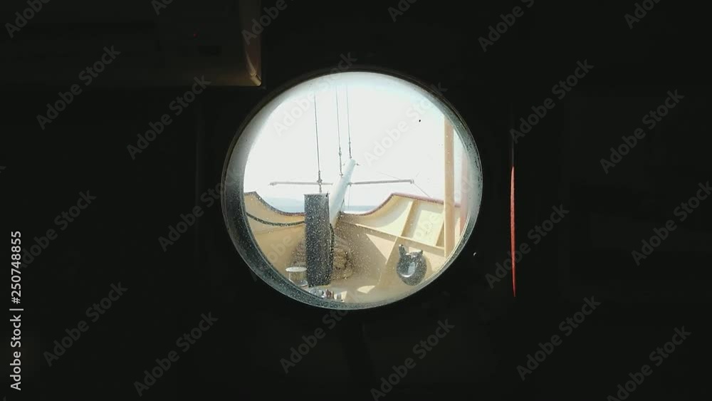 Boat tour entertainment. View of the boat or ship nose, front at round window or illuminator. Nautical and marine background. Mobile smart phone footage. Boat tour entertainment. View of the boat or ship nose, front at round window or illuminator. Nautical and marine background. Mobile smart phone footage.