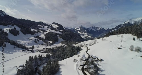 drone view of rougement and gstaad