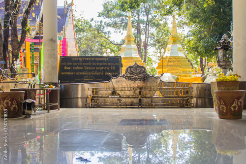Tourist visited the golden pagodas at Wat Phra That Doi Tung, one of which is believed to contain the left collarbone of Lord Buddha.