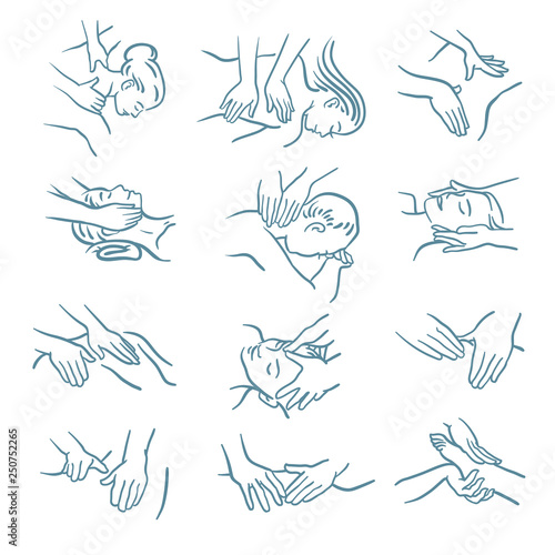 Vector logo of  massage process  illustration on white background