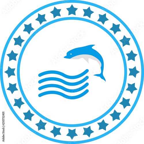 Vector Swimming Dolphin Icon