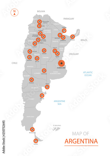 Stylized vector Argentina map