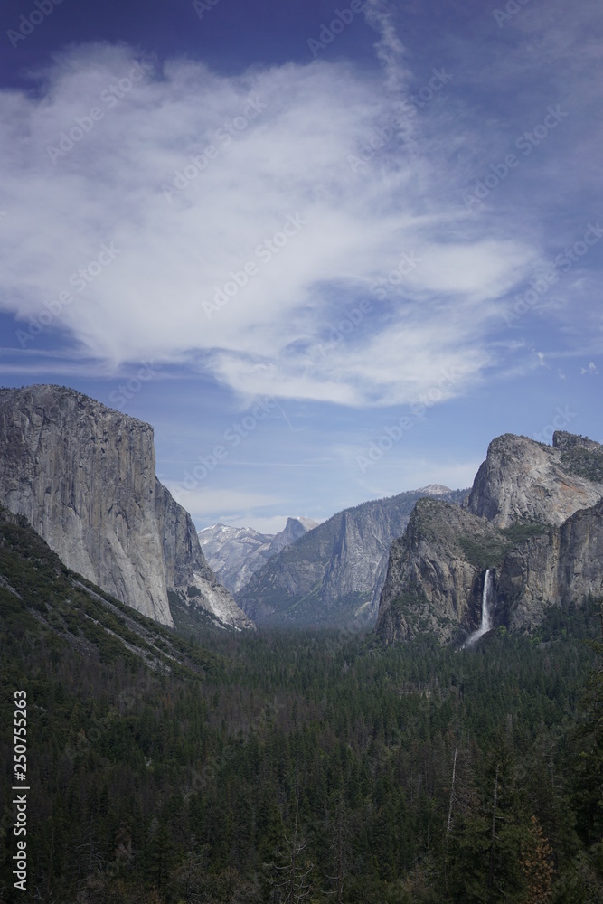 View of Half Dome and El Capitan in Yosemite View of Half Dome and El Capitan in Yosemite