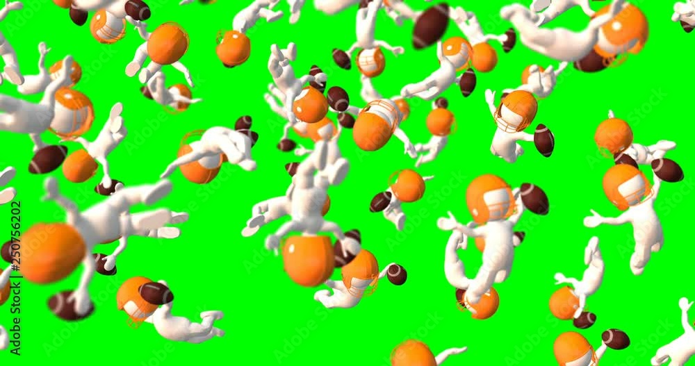 3d characters football white yellow with balls 3d characters football white yellow with balls