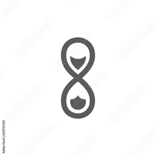 Time and eternity vector logotype illustration concept isolated on white background