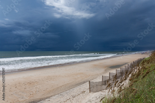 Dark skies over a North Carolina beach