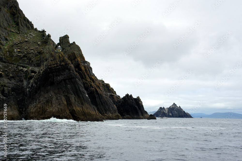 Atlantic Ocean off the coast of Ireland. Skellig Islands area. 