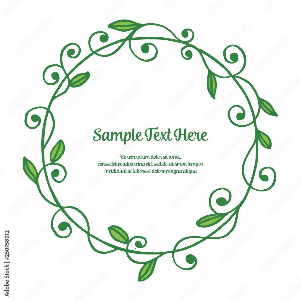 Vector illustration your sample text here with frame flower white backdrop hand drawn