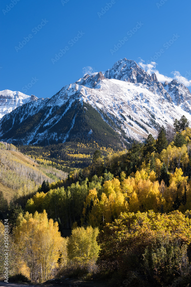 The Sneffels Mountain Range in early Autumn, located within the Uncompahgre National Forest in South Western Colorado. 