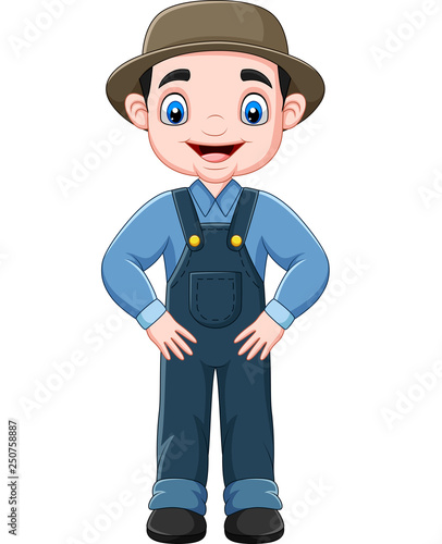 Cartoon funny farmer posing