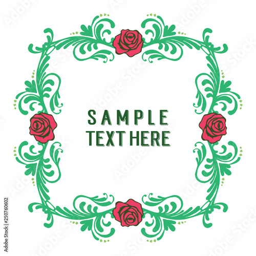 Vector illustration decorative frame flower with your sample text here hand drawn