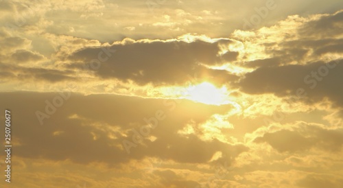 Fototapeta Naklejka Na Ścianę i Meble -  Gold cloud sky soft light with morning