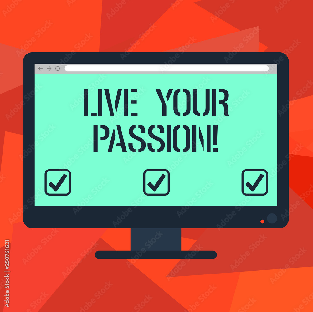 Word writing text Live Your Passion. Business concept for doing something you love that you do not consider job Blank Computer Desktop Monitor Color Screen Mounted with Progress Bar Word writing text Live Your Passion. Business concept for doing something you love that you do not consider job Blank Computer Desktop Monitor Color Screen Mounted with Progress Bar