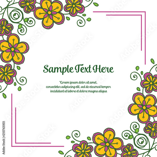 Vector illustration flower style frame with your sample text here hand drawn