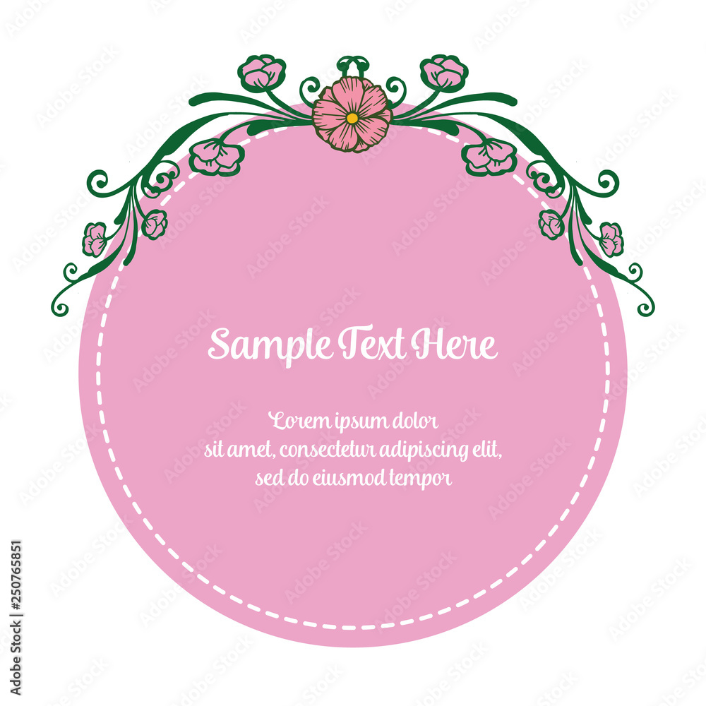 Vector illustration frame ornate flower with your sample text here hand drawn