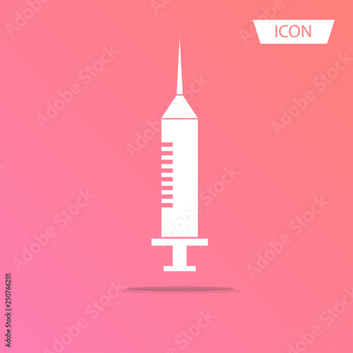 hypodermic syringe icon vector isolated on white background.