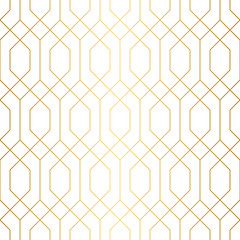Fototapete Goldene abstrakte geometrische Muster Geometrisches Quadratraster minimalistisch modern  © Annette