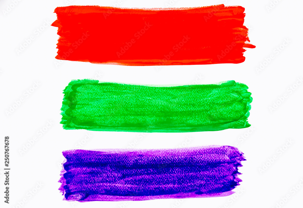 Watercolor purple and green and red brush strokes background design isolated Watercolor purple and green and red brush strokes background design isolated