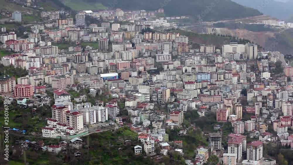 aerial view of the city in artvin aerial view of the city in artvin