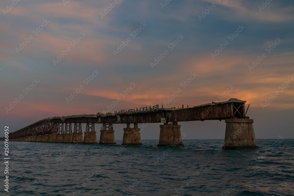 Bahia Honda Rail Bridge at sunset, Florida Keys