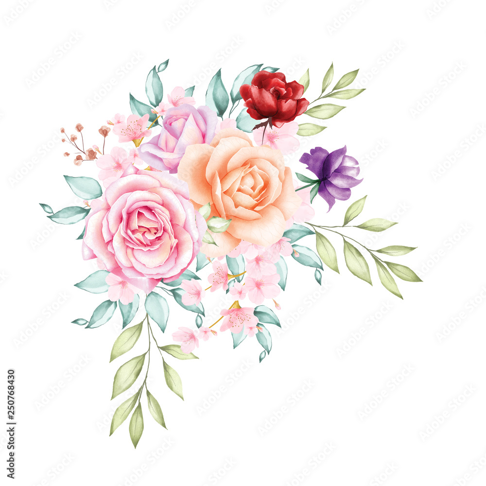 watercolor floral bouquet background
