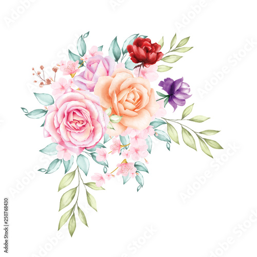 watercolor floral bouquet background © lukasdedi