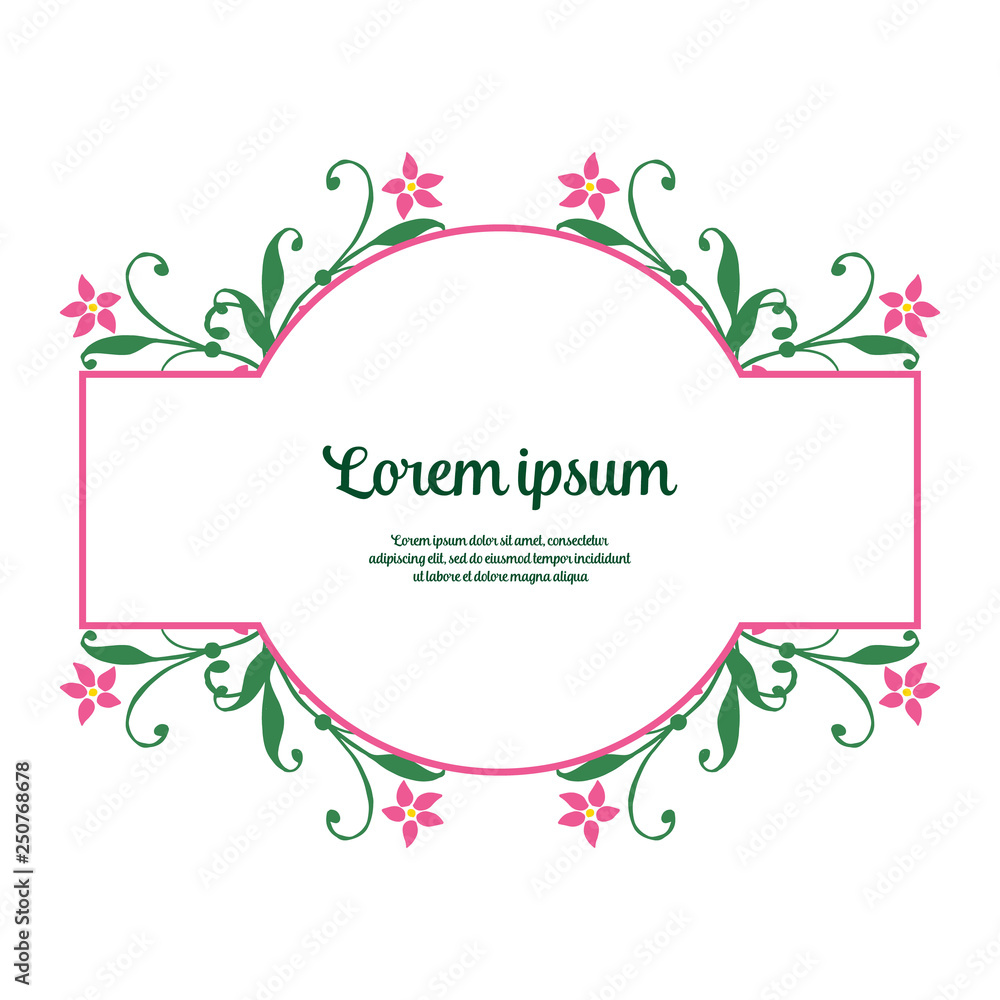 Vector illustration beauty flower with lettering lorem ipsum hand drawn