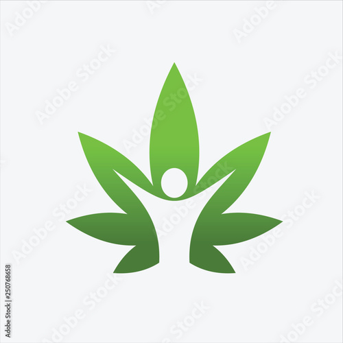 Marijuana and silhouette of people